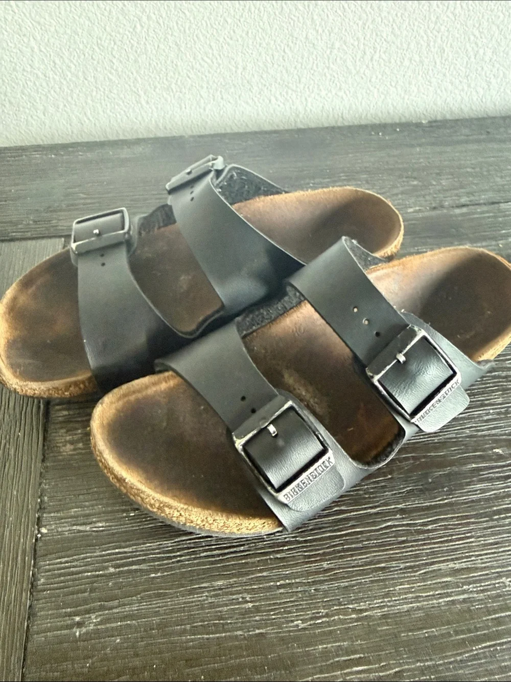 Birkenstock Black Two-Strap kids sandals
